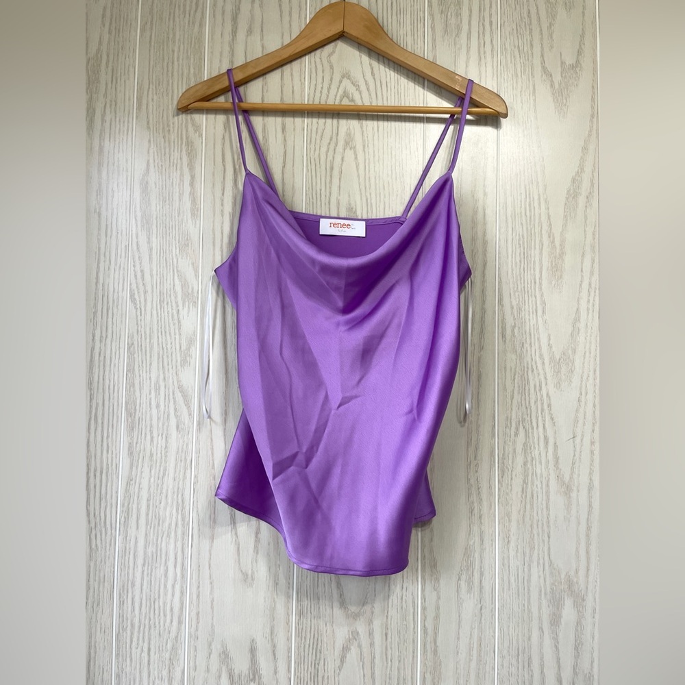 RENEE C.Cowlneck Satin Camisole multiple colors Size M LNC - Picture 11 of 11